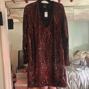 City Chic Red Sequin Dress